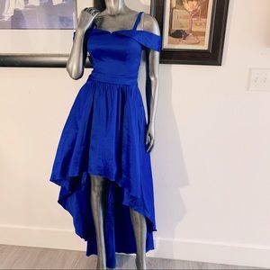 Glo-vibrant indigo formal prom dress